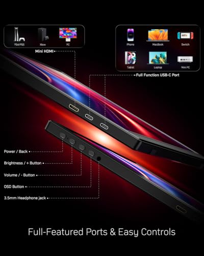 Image of Yxk Portable Monitor 16 inch 1200P 144Hz IPS HDR Ultra-Slim Gaming Monitor