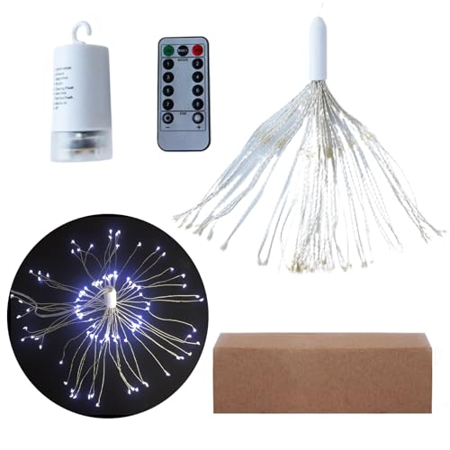 Guirnalda de luces de hadas impermeables, 8 patrones, funciona con pilas, decoración de interiores, diseño de gancho de Navidad para terraza, árbol de Navidad, boda