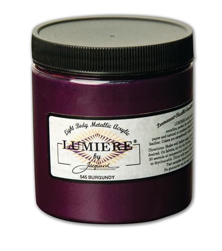 Jacquard Lumiere 8oz Fabric Paint Burgundy - Metallic Paint for