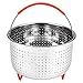 Edelstahl Dampfgarer Dampfeinsatz, Steamer Stand Dämpfgitter, Instant Topf Zubehör, Edelstahldampfer Dämpfeinsatz, mit Silikonbeschichtetem Griff, für Gemüse,Kochtöpfe und Verschiedenes Kochen(3 L)