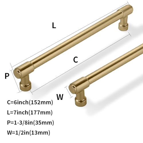ZAUYX Solid Heavy Duty Jasper Pulls 10 Pack Champagne Bronze Cabinet Pulls 6 Inch Hole Centers for Kitchen Cupboard Handles Modern Drawer Pulls Bathroom Champagne Brass Cabinet Pulls by ZAUYX - Used condition - Image 2