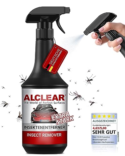 ALCLEAR 721IX Insektenentferner extra für Auto & Motorrad – 1000 ml Vorreiniger für Lack, Kunststoff und Chrom – löst schnell & schonend selbst hartnäckige & angetrocknete Insektenverschmutzungen