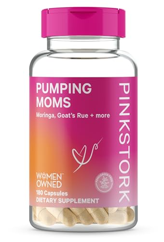 Image of Pink Stork Pumping Moms Lactation Support for Breast Milk Supply with Goat's Rue and Moringa - 180 Capsules