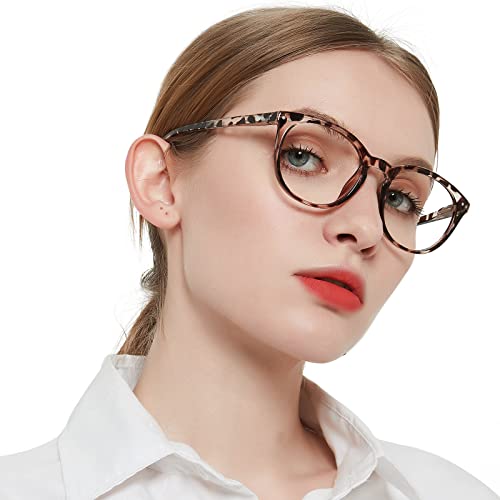 MARE AZZURO Large Round Bifocal Reading Glasses +1.50 Women Blue Light Blocking Readers 1.0 1.25 1.5 1.75 2.0 2.25 2.5 2.75 3.0 3.5 (Leopard, 1.50)