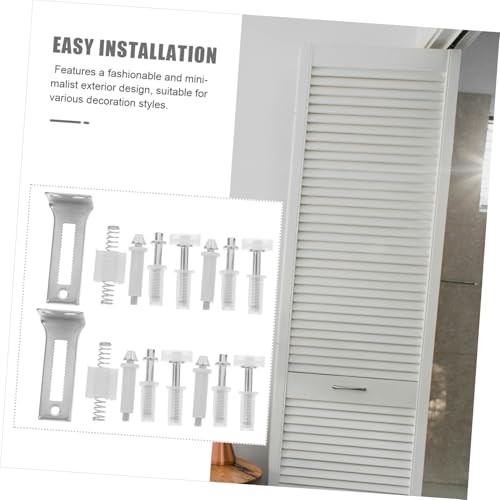 Zerodeko kit de herrajes para puerta bifold, pivotes superiores para puertas corredizas y de acordeón, fácil instalación para closet miniatura 3