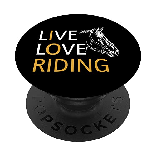 Funny Live Love Riding Horse Lover Gráfico Mujeres Hombres Caballo PopSockets PopGrip Intercambiable