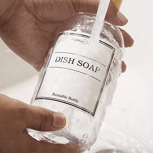 Shampoo And Conditioner Dispenser-Set Of 3-16 Oz Reusable Pump Bottle Dispenser For Bathroom With 6 Waterproof Stickers - Empty Plastic Refillable Containers For Shower #TOP3