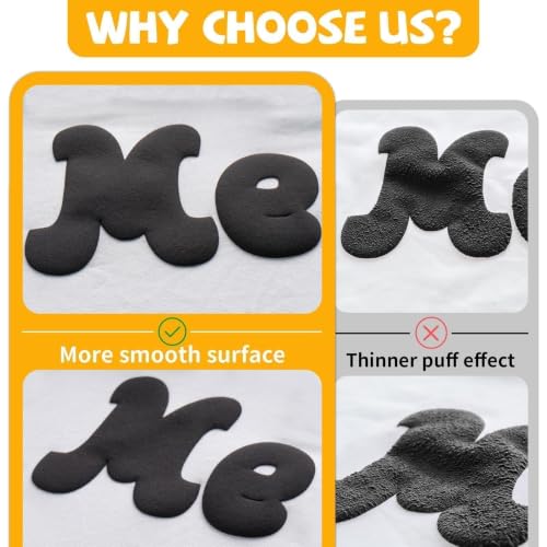 Image of VinylRus Heavy Duty Puff HTV Heat Transfer Vinyl Roll, Black, 12 inch x 5FT