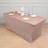 Amazon.com: Efavormart 6ft Metallic Blush/Rose Gold Glitter Rectangular ...