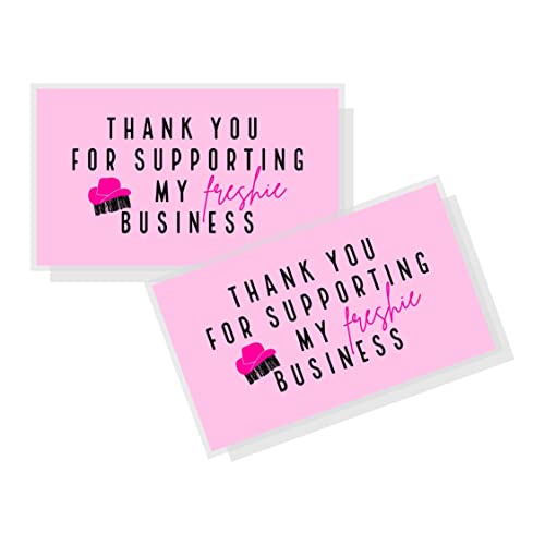Thank You for Supporting My Freshie Business Cards | Physical Printed 2x3.5" inches Business Card | Freshies Supplies | Pink Card with Pink Hat and Fringe Design