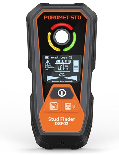 POROMETISTO 6 en 1 Détecteur Mural Rechargeable,Profondeur de détection 20-120 mm,Détecte Le Métal/Les Tuyaux/Les Tuyaux en Cuivre/Les Fils/Les Objets/Matériaux Magnétiques/Non Magnétiques