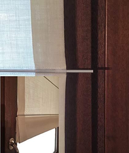 Persianas romanas a medida con tejido efecto lino para ventanas en color blanco 7