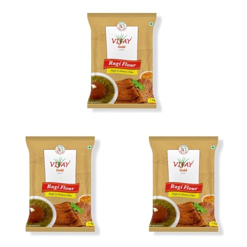Image of VIJAY Premium Ragi Flour- 1kg. (Pack of 3)