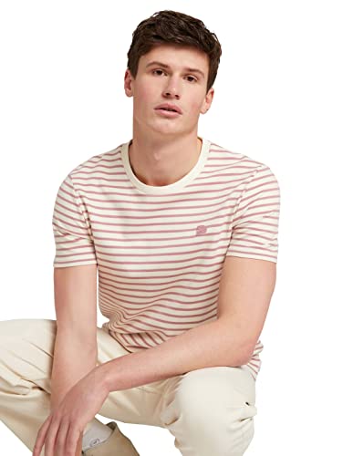 TOM TAILOR Denim Maglietta a Righe, Uomo, Rosa