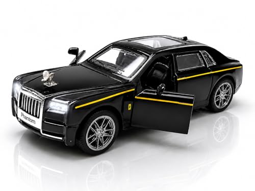Image of Rolls-Royce Phantom Diecast Toy Car 1:36 Scale Alloy Metal Pull Back Car with Lights & Music | Openable Doors & Bonnet | Rubber Tires Luxury Model Car for Kids & Collectors (Random Color 1Pc)