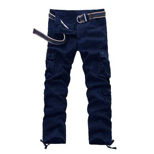 Pantalones casuales de trabajo flexibles elásticos de hombre con bolsillos