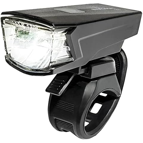 Everbeam E3 Rechargeable Bike Light Front Bike Headlight. StVZO Bike Lights for Night Riding. USB Bicycle Light with Bike Safety Light Beam for Cars. LED Bike Light Set of One Front Bike Flashlight Cover