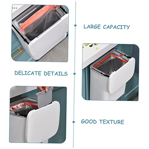 Caneca de basura rectangular de pared de plástico blanca miniatura 7