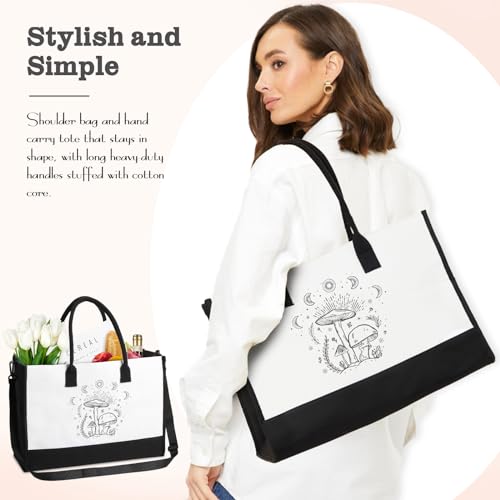 Hihealer Beach Tote Bag for Women—Canvas Tote Bag Witchy Gifts for Women, Travel Handbag Birthday Gifts for Mom Friend4