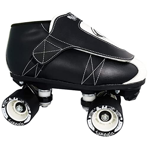 Vnla Junior Tuxedo Jam Skates - Indoor Unisex Roller Skates For Tricks, Jam And Speed Skating - Black/White (Black/White, Youth 3) #TOP1