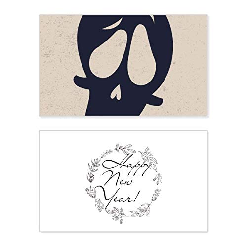 Tarjeta de felicitación de año nuevo gótica con calavera para Halloween