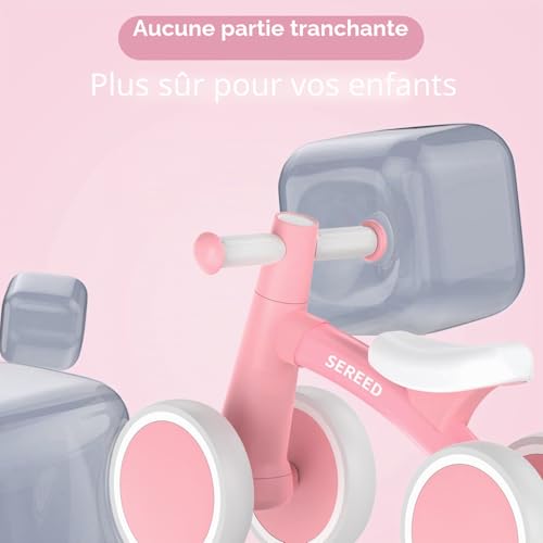 SEREED Draisienne Bebe 1 an, Jouet Enfant pour Bébé 12-24 Mois, Premier vélo à 4 Roues pour Garçons et Filles, Cadeau de Premier Anniversaire Noel pour Tout-Petit – vue 5
