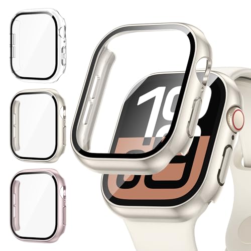 【PROTEZIONE COMPLETA】La nostra custodia protettiva per iWatch 10 è in grado di coprire tutti i lati dell'orologio, garantendo una protezione completa per Apple Watch10. Il design antiurto e antigraffio può proteggere l'orologio da urti e graffi. Rivestimento dello schermo ad alta definizione, trasparente, idrofobo e oleofobico al 99,99% contro lo sporco del sudore, la polvere e i residui di olio delle impronte digitali, per mantenere lo schermo dell'orologio sempre pulito.