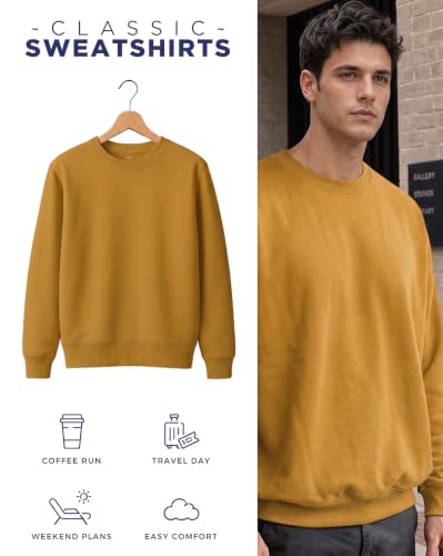 Image of Nobero Sweatshirts for Man Stylish | 280 GSM Rich Cotton Fleece Solid Regular Fit Full Sleeve Sweatshirt for Men | Stylish Casual Wear Winter Crew Neck Sweatshirt for Men