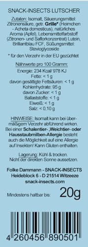 SNACK insects Lutscher mit echten Insekten im Lolli, 3 Insektenlutscher je 20g I essbare Insekten Lutscher