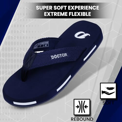 Image of DOCTOR EXTRA SOFT Men's Classic TPR Slippers with Cushion FootBed for Adult| Comfortabl &Light Weight|Stylish & Anti-Skid|Orthopedic Casual Durable Waterproof Everyday Dr.Flip Flops Gents & Boys D-35