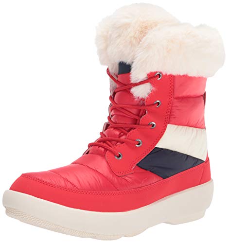 Sperry Women's Bearing PlushWave Boots Nautical Stripe Nylon Snow, Red, 11