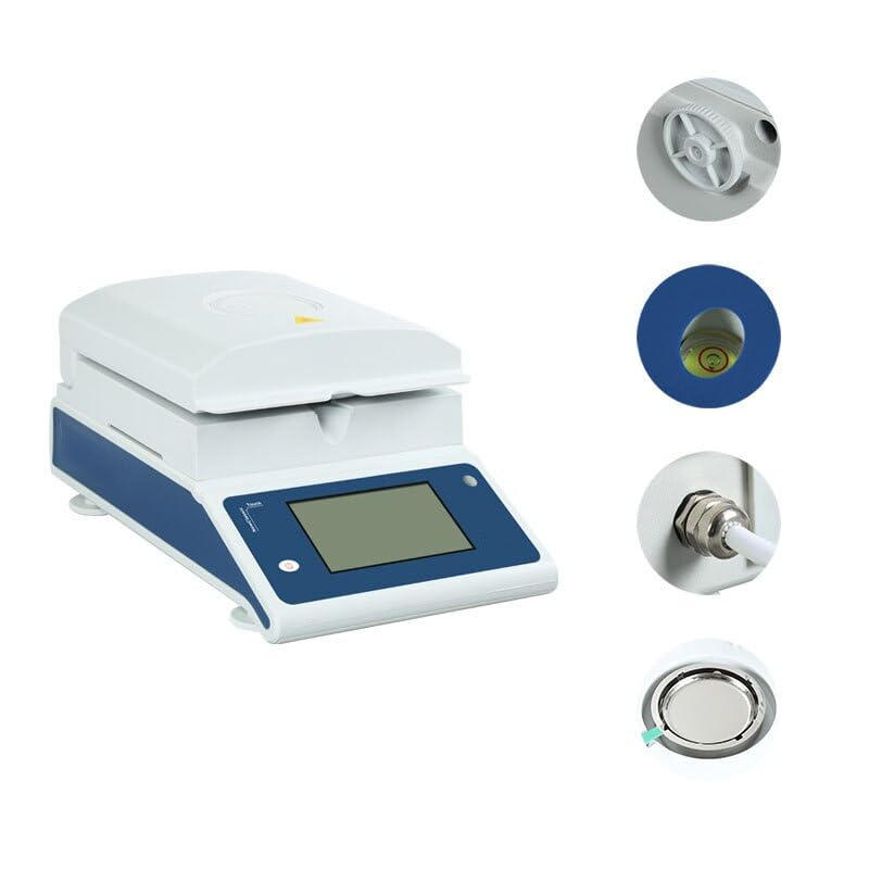 Halogen Moisture Analyzer - LCD Display, 9 Preset Modes, Precise Temperature Control - RS232 Connectivity - Ideal for Quick and Accurate Moisture Measurement in Various Samples