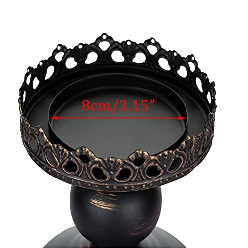 Decorative Candle Holder Birdcage Lantern - Set Of 2 Cage Lanterns For Candlestick Holder Gothic Vintage Home Decoration Table Centerpiece Mantel Decor, 13’’/16’’ Tall, Distressed Black #TOP3