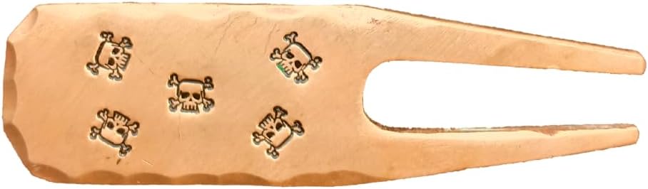 Dancing Skull Hand Stamped Forged Copper Golf Divot Tool by Sunfish