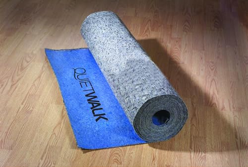 Image of QuietWalk Underlayment 360 sq ft - 3 mm Thick - for Laminate & Hardwood Floors - Approved for Pre-Attached Pad - Recycled Fiber - Floating Install - Sound & Moisture Barrier - Made in USA
