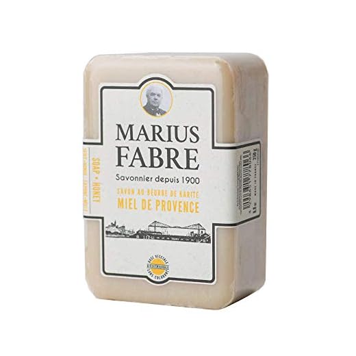 Marius Fabre Savon de Marseille - Savonnette de 250g à l'huile d'olive, parfumée au beurre de karité et au Miel de bruyère. Sans colorant ni conservateur, huiles 100% végétales