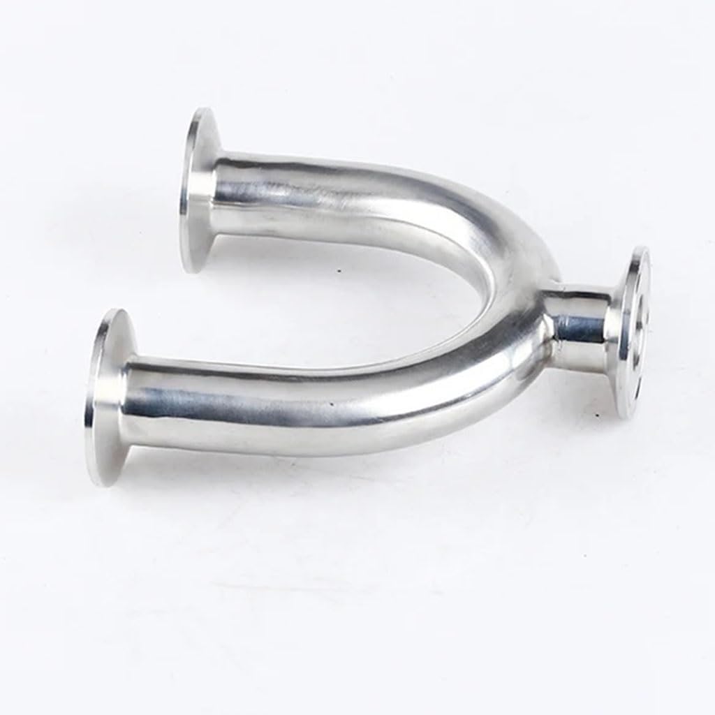 Accesorios de tubería de fundición de acero, 1PCS 3/4”1-1/2”2”Pipe OD 19mm/38mm/51mm Sanitario en forma de U 3 vías 304 Virola de acero inoxidable OD 1.5”2”Accesorios de tuber
