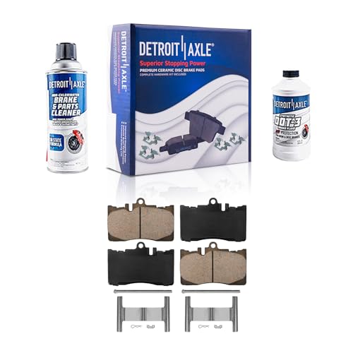 Image of Detroit Axle - Front Ceramic Brake Pads with Hardware Set Replacement for 2001 2002 2003 2004 2005 2006 LEXUS LS430