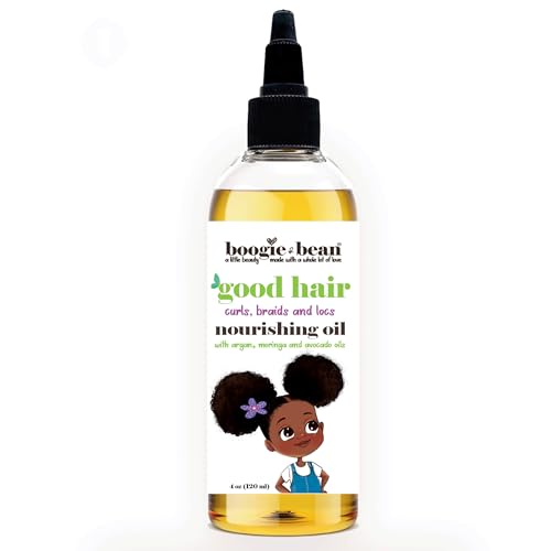 Boogie and Bean Good Hair Oil for Kids and Babies, Moisturizing Hair Oil for Curly, Coily Hair, Baby Hair Oil for Black Infants and Toddlers, Softens and Protects Dry Hair and Scalp