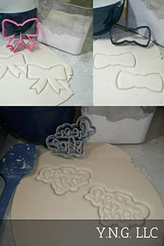 Bowtie Or Hairbow Gender Reveal He Or She Boy Girl Bow Hair Tie Baby Shower Party Set Of 3 Special Occasion Cookie Cutter 3D Printed Usa Made Pr1238 #TOP1
