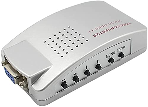 PC VGA à TV convertisseur de signal Adaptateur, VGA vers TV RCA composite Converter adaptateur S-vidéo Box pour PC Ordinateur Portable Windows
