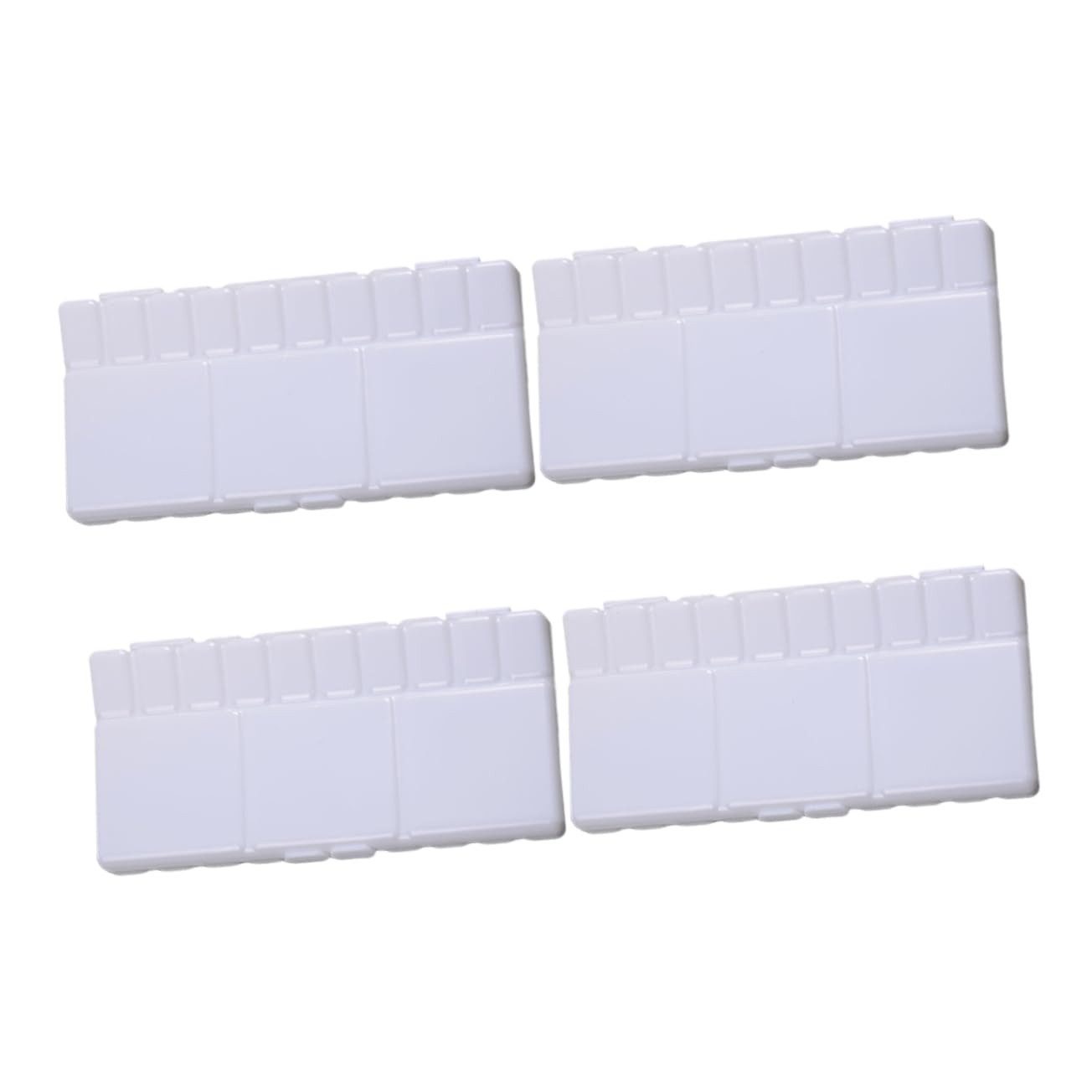 HOMSFOU 4 Pack Round Plastic Painting Palette Folding Lid Watercolor Art Paint Tray Set for Artists Students Boys and Girls