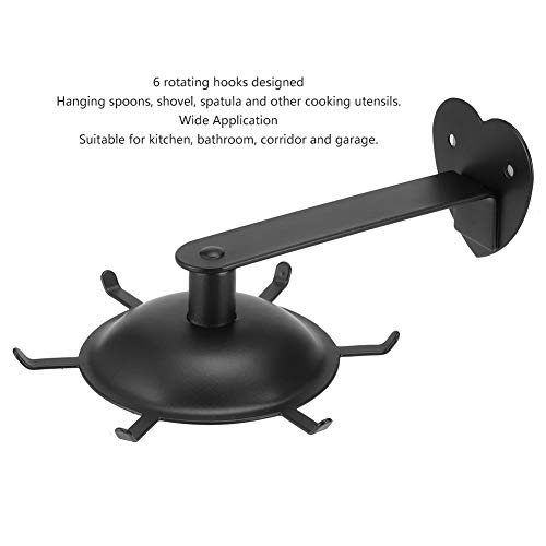 Keukengereihouder, muurhaken, zwart 6 haken roestvrijstalen badkamer voor thuiskeuken - Image 8