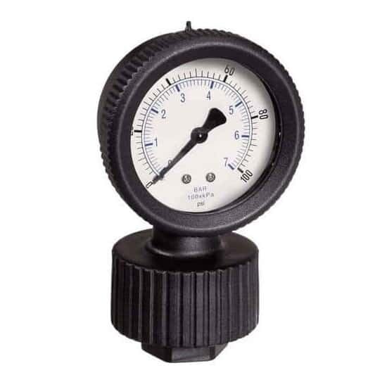 Cole-Parmer Pressure Gauge, Viton Diaphragm Seal, 1/4" NPT(F); 0 to 100 psi