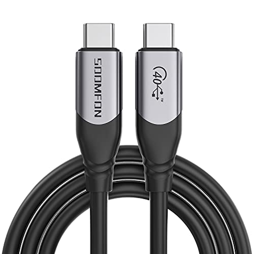 SOOMFON Thunderbolt 4 Kabel USB 4 Kabel 80cm, USB-C Ladekabel 100W Aufladen Unterstützt 8K Display 40Gbps Datenübertragung Kompatibel mit Thunderbolt 4 Thunderbolt 3 für MacBook, iMac, Hub, Docking Cover