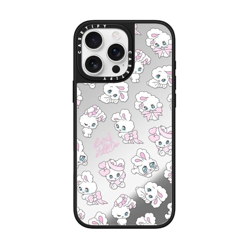 CASETiFY �~���[ MagSafe�Ή� iPhone 16 Pro Max �P�[�X [���ː� / 1.5m����̗����������N���A (MIL�K�i1�{����) / ���C�����X�[�d�����Magsafe�Ή�] - Ribbon Bunnies - �V���o�[ (