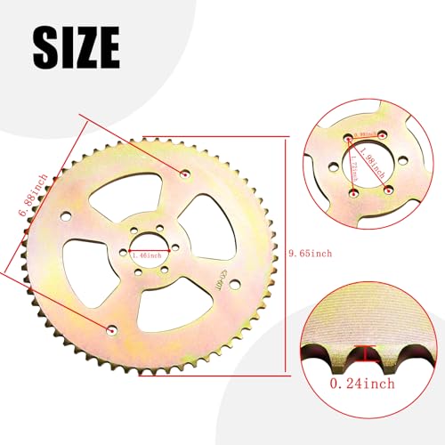 Image of JNDO Mini Bike Sprocket 60T 420 Chain 6 Hole High Torque Rear Sporcket for Coleman CT100U B100 Baja Doodle Bug DB30 Monster Mega Moto Motovox MBX10