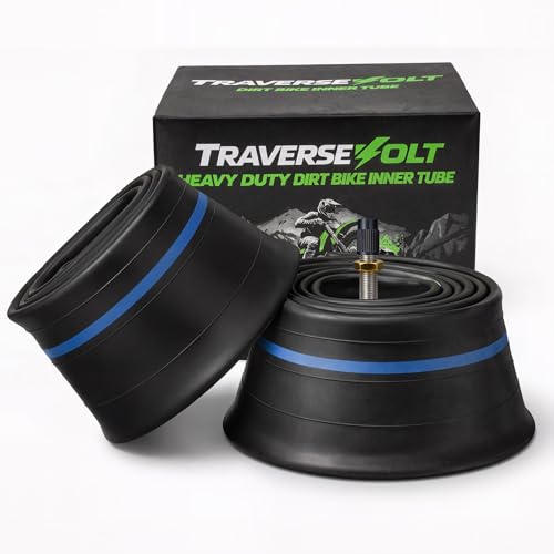 TRAVERSEVOLT 3.00-12 Motorcycle Inner Tubes 80/100-12 Heavy Duty Replacement Tubes with TR4 Valve Stem 2 Pack for Mini Pit & Electric Dirt Bikes Fits Honda Yamaha Kawasaki Suzuki and More