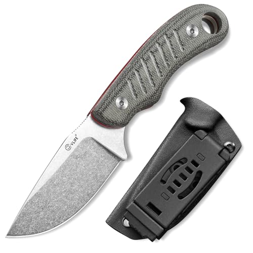 CVLIFE 3.14" 14C28N Fixed Blade EDC Camping Knife with Kydex Sheath, Grey - image 1