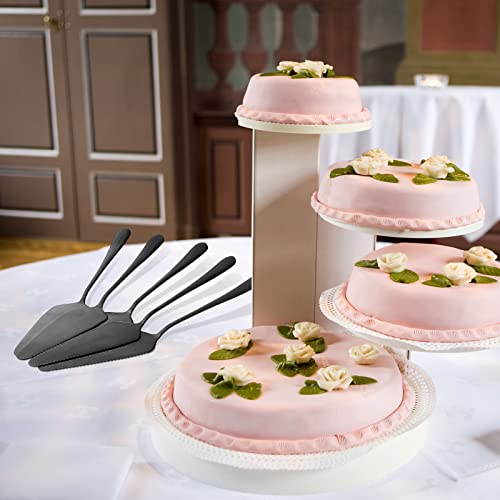 Black Pie Server 9 Inch Cake Stainless Steel Servers Dessert Pastry Washable Pie Cutter Pie Server Spatula Cake Knife With Serrated Design For Celebration Party Wedding Home (10 Pcs) #TOP6